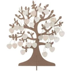 Arbre à Vœux 48 Cm X 40 Cm + 50 Cœurs Bois