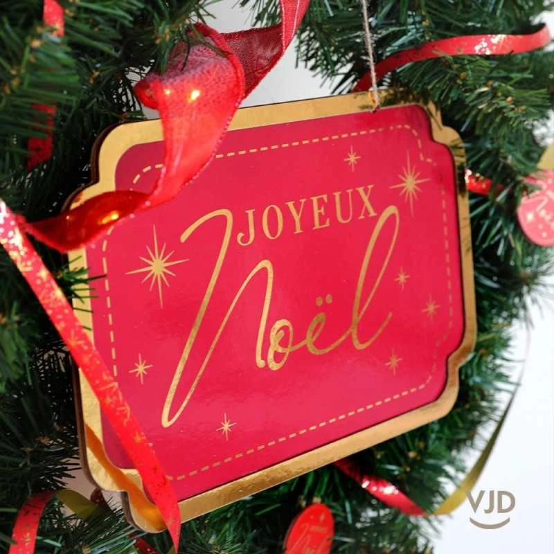 Suspension Rouge Joyeux Noël 30 Cm 3 Suspension Rouge Joyeux Noël 30 Cm