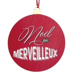 Suspension En Bois 100% Merveilleux Noël D'antan -Vacances Vaisselle Magasin product 346
