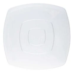 12 Grandes Assiettes Carrées Plastique Transparent 30 Cm