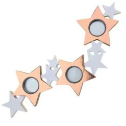 Porte Bougies Bois En Ruban D'étoiles Rose Gold -Vacances Vaisselle Magasin product 355