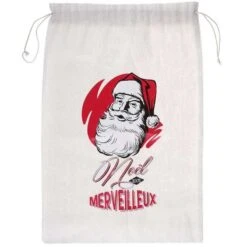 Sac à Cadeau En Toile Coton Père Noël D'antan -Vacances Vaisselle Magasin product 365