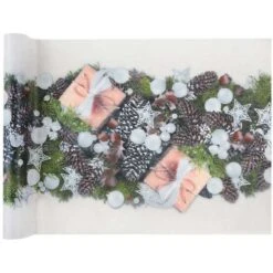 Chemin De Table Noël Traditionnel Blanc 5 M -Vacances Vaisselle Magasin product 397