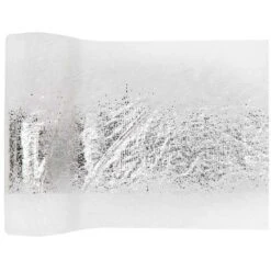 Mini-Chemin De Table Blanc éclat Fourrure Argent 3 M -Vacances Vaisselle Magasin product 399