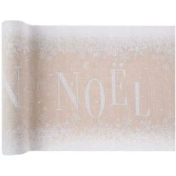 Chemin De Table Blanc-nature Noël Enneigé En Coton 3 M -Vacances Vaisselle Magasin product 413