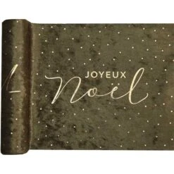 Chemin De Table Joyeux Noël En Velours Kaki 3 M -Vacances Vaisselle Magasin product 427