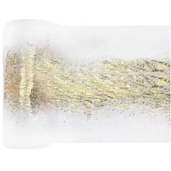 Mini-Chemin De Table Blanc éclat Fourrure Or 3 M -Vacances Vaisselle Magasin product 429