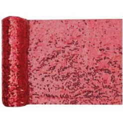 Chemin De Table Sequins Rouge, 3 M -Vacances Vaisselle Magasin product 435