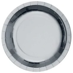 10 Assiettes Rondes Argent Brillante 26 Cm -Vacances Vaisselle Magasin product 463