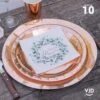 10 Assiettes Rondes Rose Gold Brillante 26 Cm -Vacances Vaisselle Magasin product 466