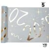 Chemin De Table Blanc Et Or Effet Métallisé 20 Ans 5 M -Vacances Vaisselle Magasin product 482