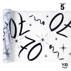 Chemin De Table Blanc Et Noir 70 Ans 5 M