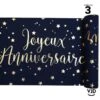 Chemin De Table Joyeux Anniversaire Marine Et Or 3 M -Vacances Vaisselle Magasin product 488