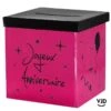 Tirelire Carton Joyeux Anniversaire Fuchsia Et Noir -Vacances Vaisselle Magasin product 493