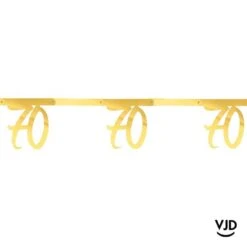 Banderole 250 Cm âge Effet Métal Or 70 Ans