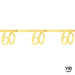 Banderole 250 Cm âge Effet Métal Or 60 Ans