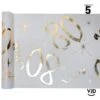 Chemin De Table Blanc Et Or Effet Métallisé 80 Ans 5 M -Vacances Vaisselle Magasin product 517