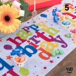 Chemin De Table Happy Birthday Multicolore 5 M