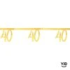 Banderole 250 Cm âge Effet Métal Or 40 Ans -Vacances Vaisselle Magasin product 524