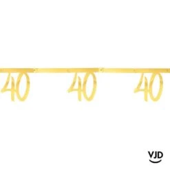 Banderole 250 Cm âge Effet Métal Or 40 Ans