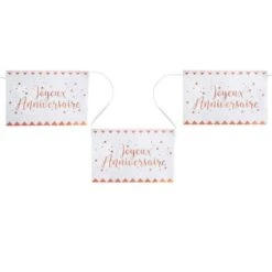 Banderole 5 Mètres Joyeux Anniversaire Rose Gold