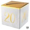Tirelire Carton Blanche Et Or Métallisé 20 Ans -Vacances Vaisselle Magasin product 541