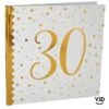 Livre D'or Blanc Et Or Effet Métallisé 30 Ans 24 Cm X 24 Cm -Vacances Vaisselle Magasin product 543