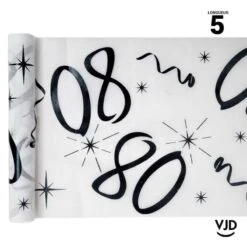 Chemin De Table Blanc Et Noir 80 Ans 5 M