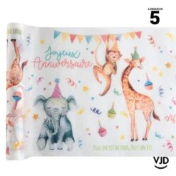 Chemin De Table Zoo Party Multicolore5 M -Vacances Vaisselle Magasin product 546