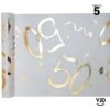 Chemin De Table Blanc Et Or Effet Métallisé 50 Ans 5 M -Vacances Vaisselle Magasin product 548