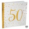 Livre D'or Blanc Et Or Effet Métallisé 50 Ans 24 Cm X 24 Cm -Vacances Vaisselle Magasin product 550