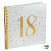 Livre D'or Blanc Et Or Effet Métallisé 18 Ans 24 Cm X 24 Cm -Vacances Vaisselle Magasin product 557