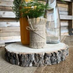 Rondin En Bois Naturel Massif Centre De Table 26 X 4 Cm -Vacances Vaisselle Magasin rondin en bois naturel massif centre de table 26cm x 4 cm 2