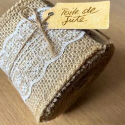 Ruban De Table Jute Dentelle 5 M -Vacances Vaisselle Magasin ruban de table jute dentelle 5 metres 1