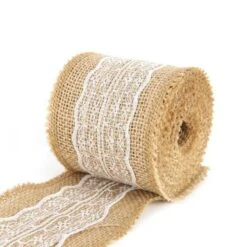 Ruban De Table Jute Dentelle 5 M -Vacances Vaisselle Magasin ruban de table jute dentelle 5 metres 4