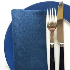 50 Serviettes élégance Non-tissées Bleu Marine 40 X 40 Cm -Vacances Vaisselle Magasin serviette en non tisse bleu marine 40 x 40cm 2