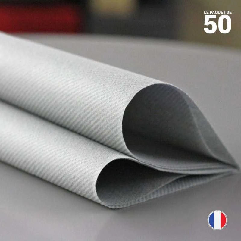 50 Serviettes élégance Non-tissées Gris Béton 40 X 40 Cm 3 50 Serviettes élégance Non-tissées Gris Béton 40 X 40 Cm