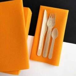 50 Serviettes élégance Non-tissées Mandarine 40 X 40 Cm -Vacances Vaisselle Magasin serviette en non tisse mandarine 40 x 40cm 4