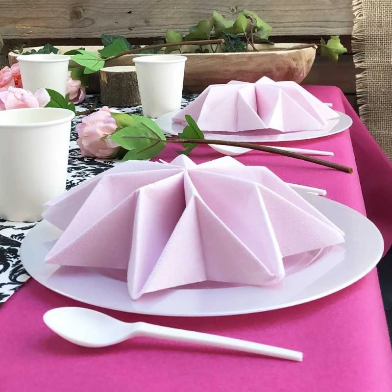 50 Serviettes élégance Non-tissées Rose Poudre 40 X 40 Cm 4 50 Serviettes élégance Non-tissées Rose Poudre 40 X 40 Cm – Image 2