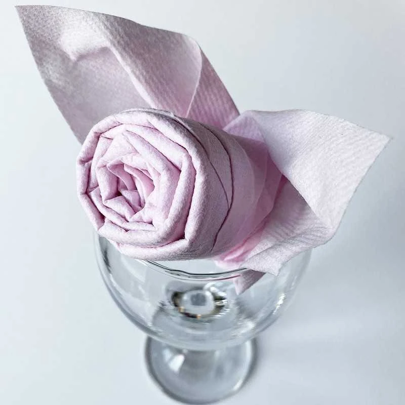 50 Serviettes élégance Non-tissées Rose Poudre 40 X 40 Cm 5 50 Serviettes élégance Non-tissées Rose Poudre 40 X 40 Cm – Image 3