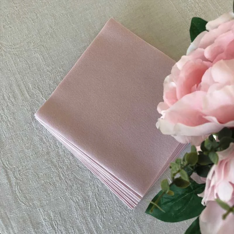 50 Serviettes élégance Non-tissées Rose Poudre 40 X 40 Cm 9 50 Serviettes élégance Non-tissées Rose Poudre 40 X 40 Cm – Image 7