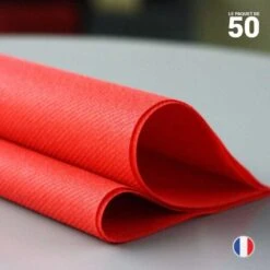 50 Serviettes élégance Non-tissées Rouge 40 X 40 Cm