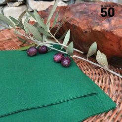 50 Serviettes élégance Non-tissées Vert Sapin 40 X 40 Cm -Vacances Vaisselle Magasin serviette en non tisse vert sapin 40 x 40cm 4