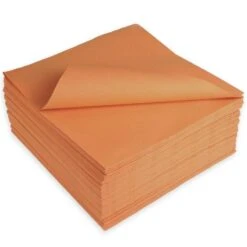 50 Serviettes En Non-tissé Façon Lin Papaye 40 X 40cm -Vacances Vaisselle Magasin serviette non tisse facon lin papaye 40cmx40cm par 50 4