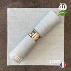 40 Serviettes Célytiss Bleu Orage Nature 40 Cm