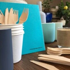 40 Serviettes Bleues Ethik Nature 40 X 40 Cm -Vacances Vaisselle Magasin serviettes ethik chic 40 x 40 cm bleues 3