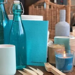 40 Serviettes Bleues Ethik Nature 40 X 40 Cm -Vacances Vaisselle Magasin serviettes ethik chic 40 x 40 cm bleues 4