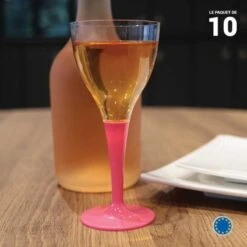 10 Verres à Pied Premium Fuchsia