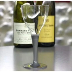 10 Verres à Pied Premium Gris Béton -Vacances Vaisselle Magasin verres a pied premium gris beton lavables reutilisables 2