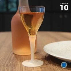 10 Verres à Pied Premium Ivoire
